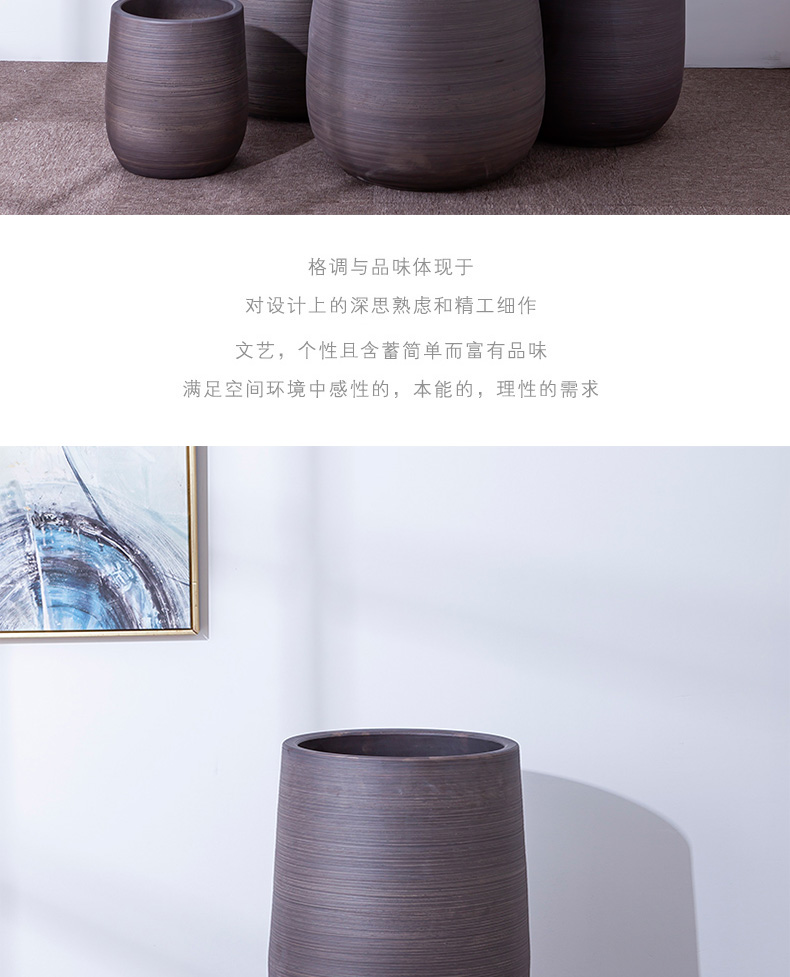 Green, the plants of large diameter pottery flowerpot restoring ancient ways is I and contracted ceramic vases, indoor plant decoration cylinder water jugs