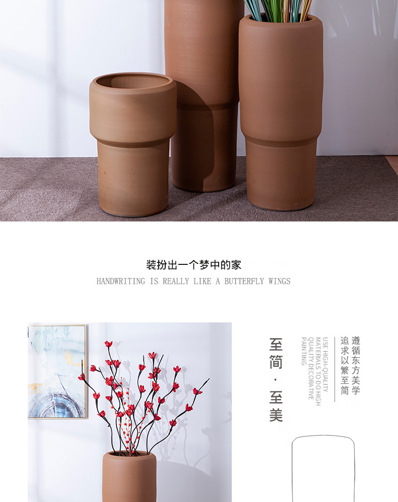 Boreal Europe style floor vase furnishing articles ceramic I and contracted large caliber dry flower vase flowerpot Chinese simulation
