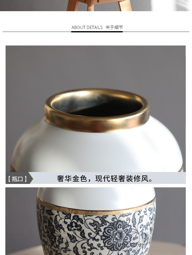 New Chinese style furnishing articles ceramic vase Nordic creative contracted sitting room small flower arranging fresh ground decoration household act the role ofing is tasted