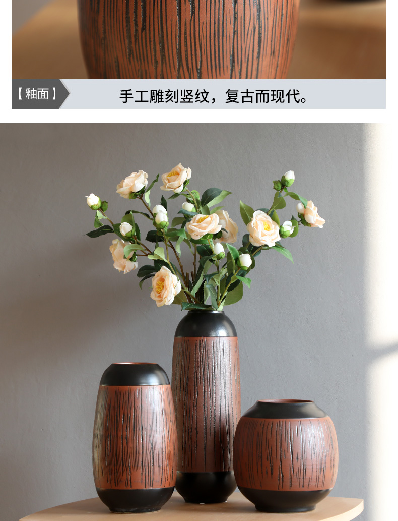 Mesa vases, ceramic hotel villa clubhouse dried flowers, flower arrangement, the sitting room porch place creative European - style decoration decoration