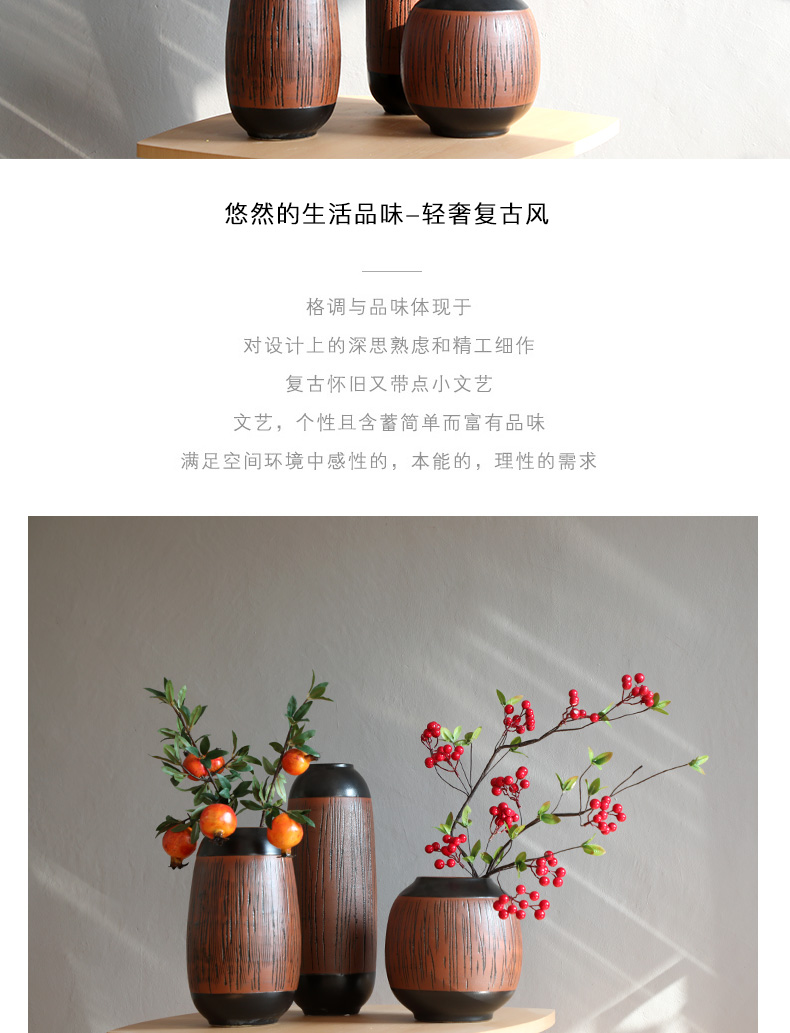 Mesa vases, ceramic hotel villa clubhouse dried flowers, flower arrangement, the sitting room porch place creative European - style decoration decoration