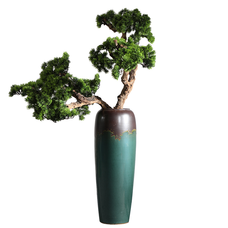 Modern ground vase variable glaze color restoring ancient ways furnishing articles flower arranging villa wine sitting room adornment ceramics green and black
