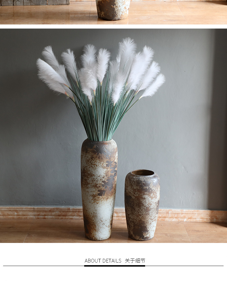 Jingdezhen ceramic vases, flower arrangement sitting room restoring ancient ways furnishing articles I and contracted reed landing pottery flowerpot kit