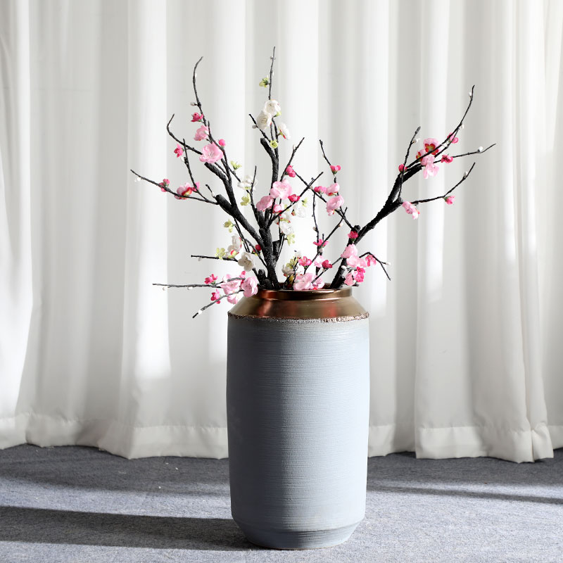 Large vases, jingdezhen ceramic light villa key-2 luxury cement ash flower arranging I and contracted furnishing articles