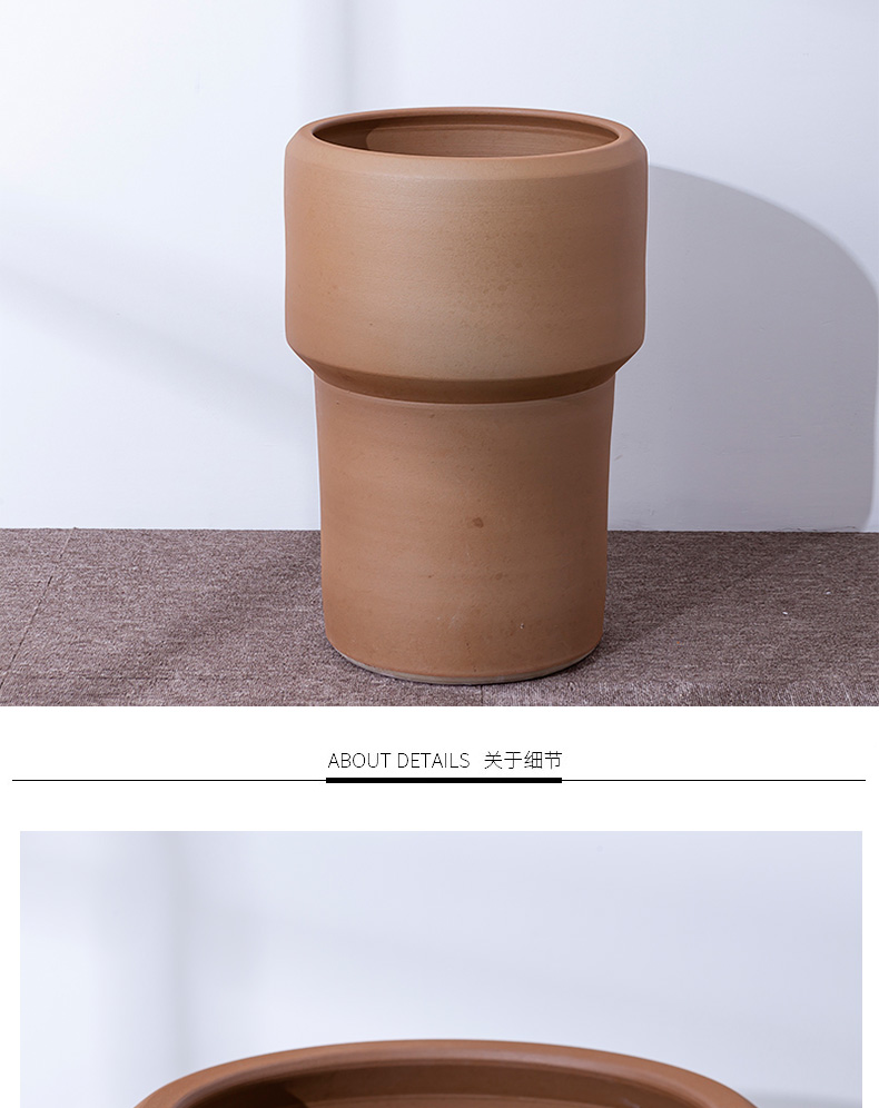Boreal Europe style floor vase furnishing articles ceramic I and contracted large caliber dry flower vase flowerpot Chinese simulation