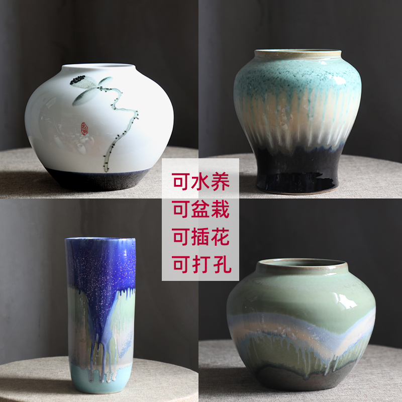 Clearance rule tail cargo handling of jingdezhen ceramic dry flower water raise floret bottle retro flower arrangement sitting room place flowerpot