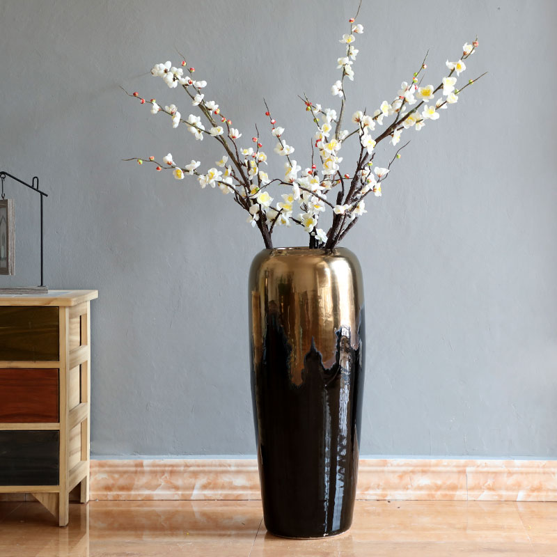 Modern light American European - style key-2 luxury ground dry flower vases, flower arrangement sitting room place landscape decorative porcelain vase