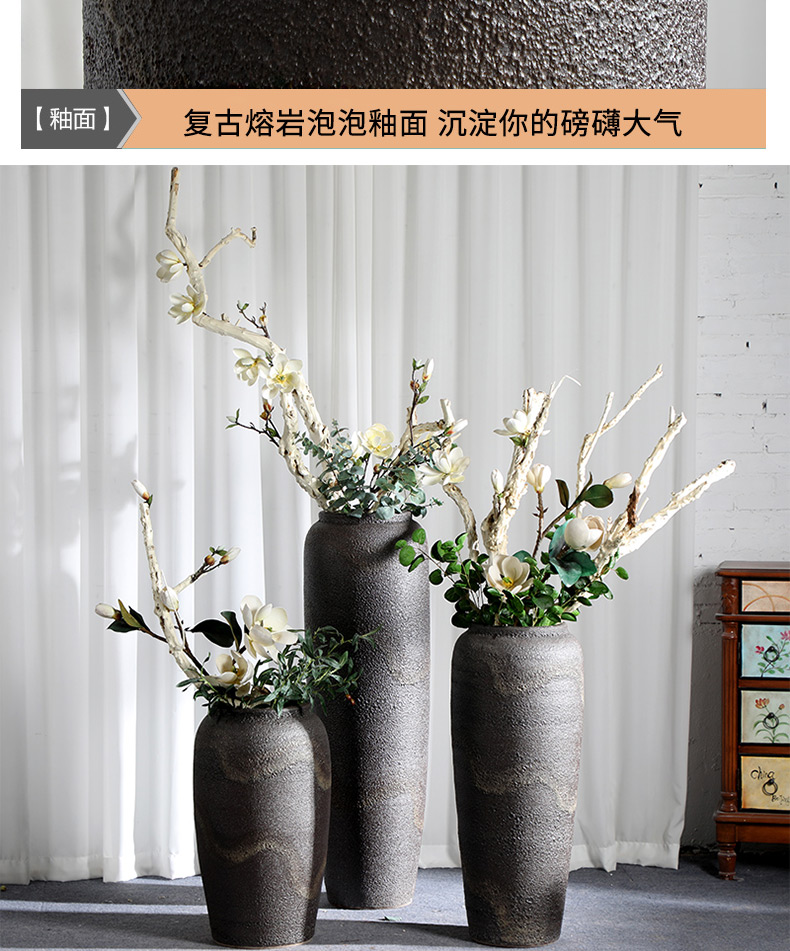 Large ground ceramic coarse pottery vases, flower arranging landscape example room adornment modelling place jingdezhen Europe type restoring ancient ways