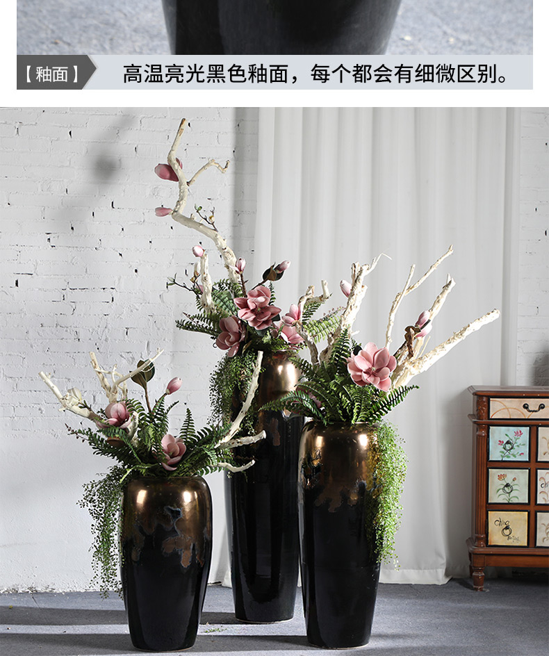 Modern light key-2 luxury Chinese ceramic floor dry flower vases, flower arrangement sitting room of large floral suit landscape modelling furnishing articles