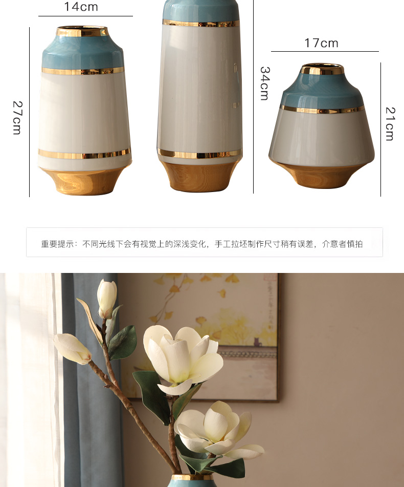 Modern American jingdezhen ceramic vase Jane furnishing articles flower arranging small sitting room and fresh ground decoration household act the role ofing is tasted