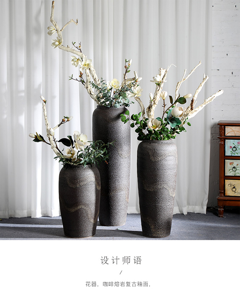 Large ground ceramic coarse pottery vases, flower arranging landscape example room adornment modelling place jingdezhen Europe type restoring ancient ways