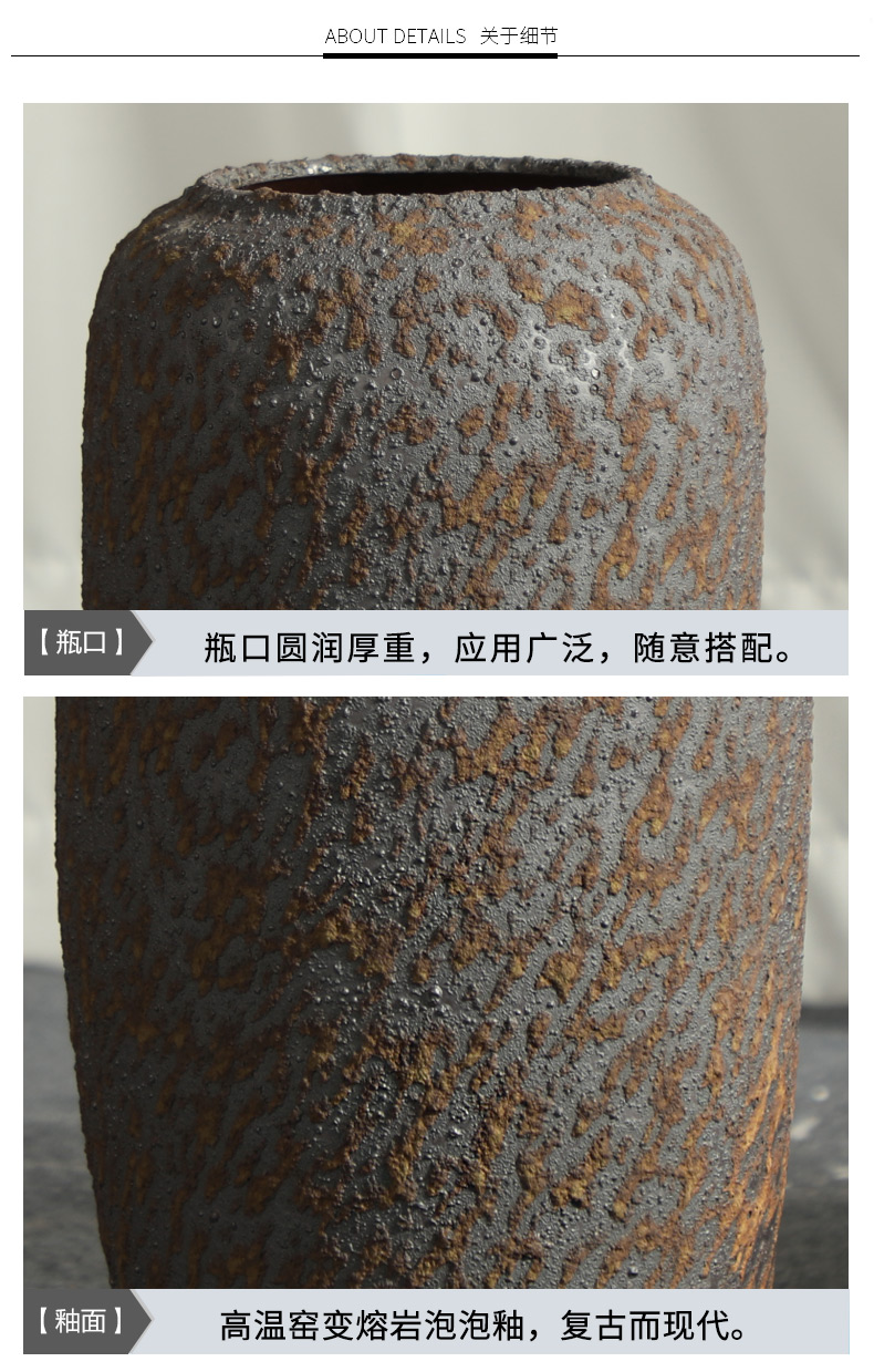Contracted and I jingdezhen ceramic dry flower of large vase restoring ancient ways furnishing articles sitting room flower arranging flowers, checking pottery