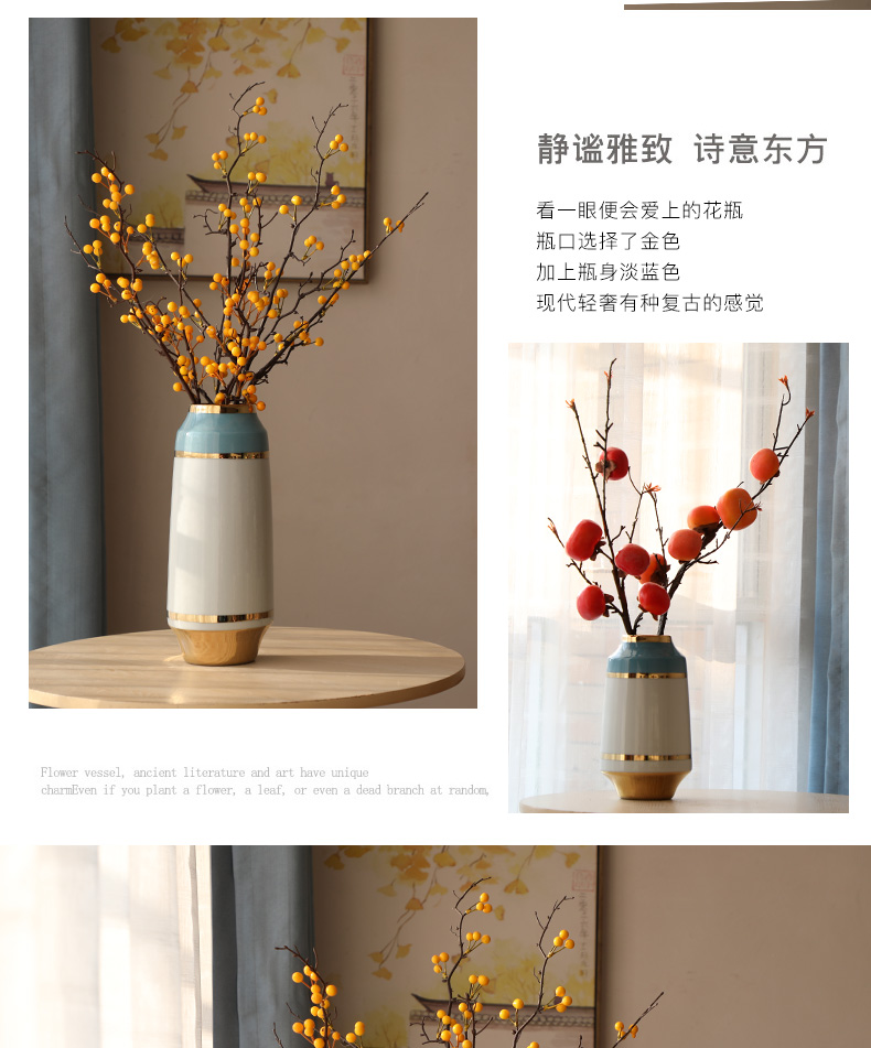 Modern American jingdezhen ceramic vase Jane furnishing articles flower arranging small sitting room and fresh ground decoration household act the role ofing is tasted