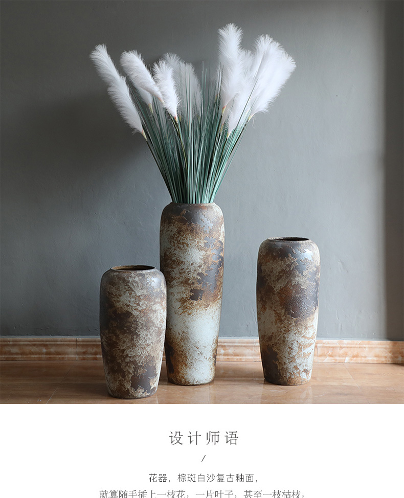 Jingdezhen ceramic vases, flower arrangement sitting room restoring ancient ways furnishing articles I and contracted reed landing pottery flowerpot kit