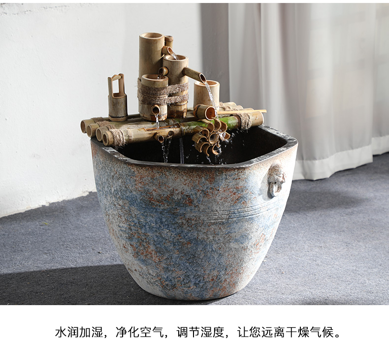 Jingdezhen thick some ceramic porcelain basin of aquarium water lily lotus large cylinder cylinder tank tortoise goldfish bowl lotus basin water furnishing articles