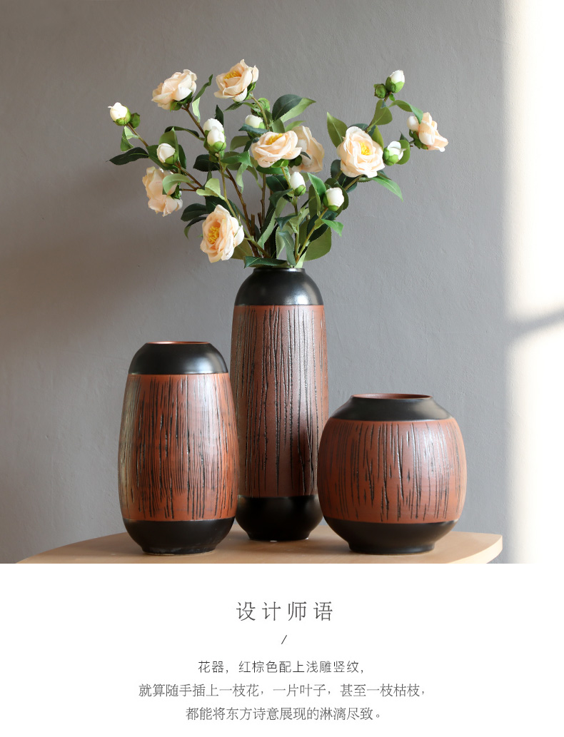 Mesa vases, ceramic hotel villa clubhouse dried flowers, flower arrangement, the sitting room porch place creative European - style decoration decoration