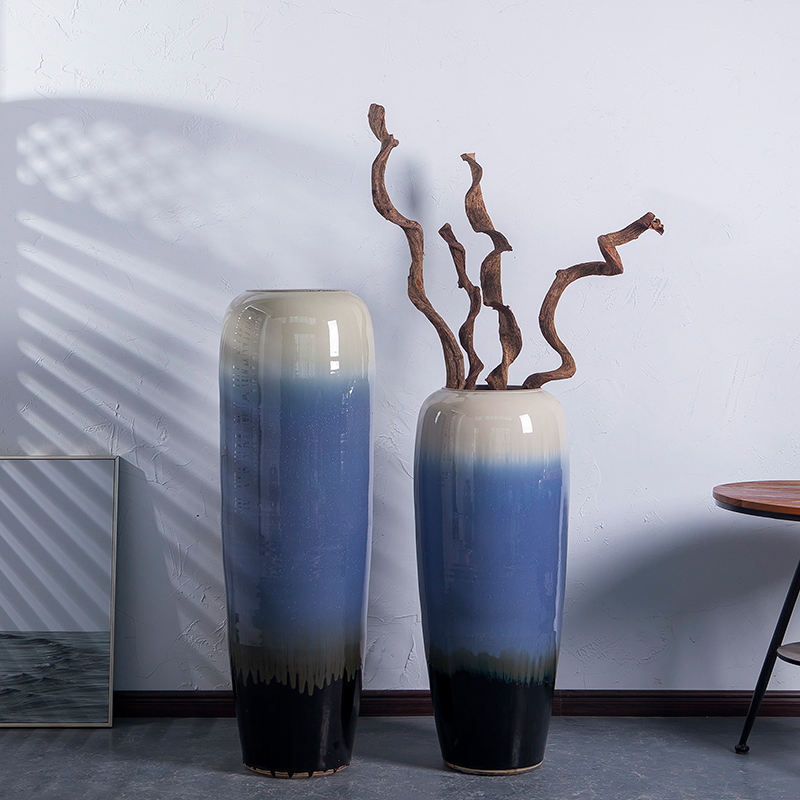 I and contracted vase furnishing articles blue flower arranging jingdezhen ceramic POTS landing European - style villa decoration sitting room