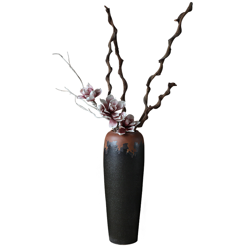 Retro ceramic vases, flower arrangement sitting room place I and contracted large ground vase floral decoration villa garden