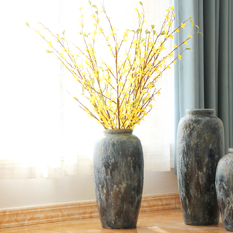 Color glaze up ceramic floor vase vase modern European - style villa hotel sitting room place large vases, flower arrangement