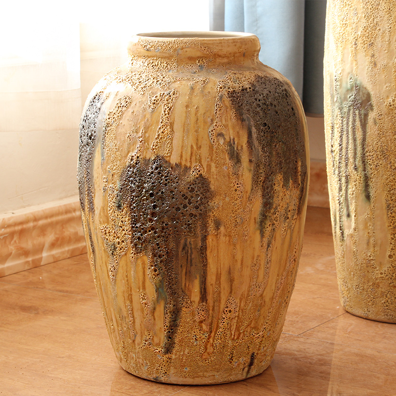 Jingdezhen coarse some ceramic jar jar flower implement ground vase earthenware do old archaize southeast Asia example room decoration