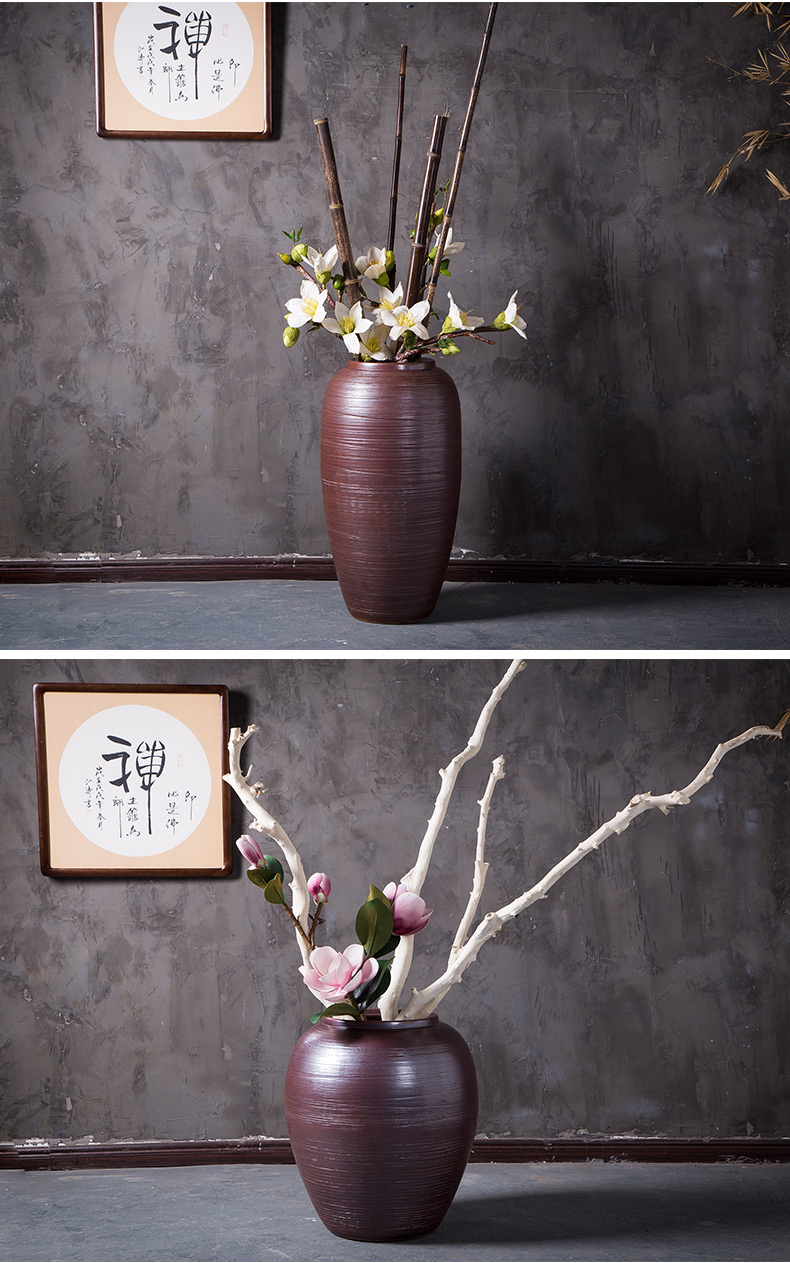 New Chinese style ceramic vase furnishing articles flower arranging large sitting room ground flowerpot jingdezhen household contracted modern northern Europe