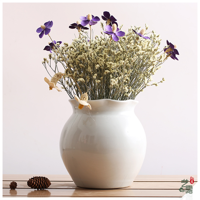 Art show I and contracted hand - made ceramic vases, dried flowers of new Chinese style suit jingdezhen porcelain desktop furnishing articles in the living room