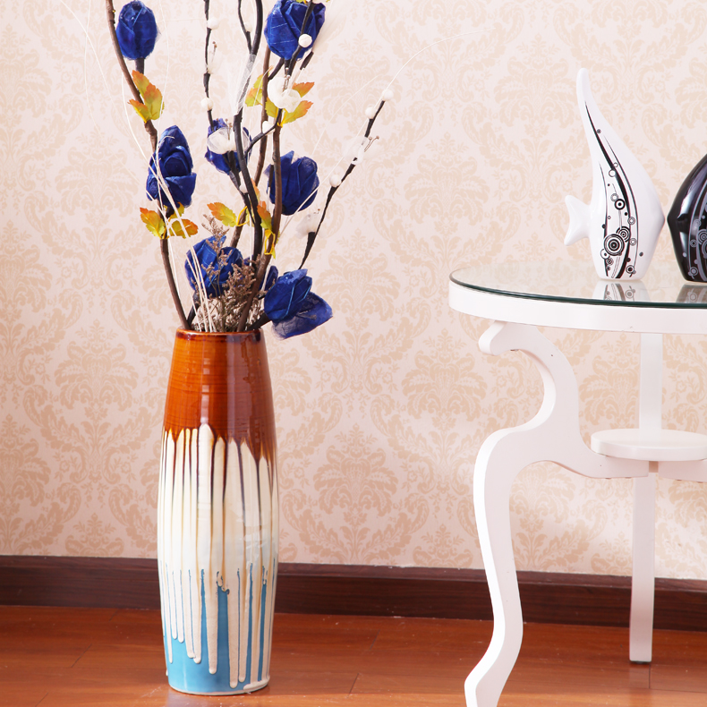 Jingdezhen ceramic color glaze vase landing modern fashion up vase sitting room adornment furnishing articles