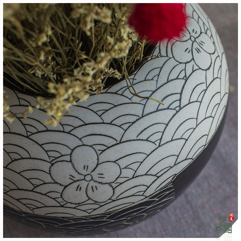 Jingdezhen ceramics vase modern household adornment three - piece sitting room act the role ofing is tasted furnishing articles lucky bamboo flowers