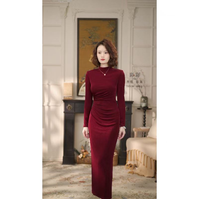 Cai Caijia [Windsor Appointment] Retro Elegant Design Slimming Look and Flesh-Covering High-End Elegant Slim Women's Dress