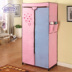 Yi Cai Tình yêu đơn giản vải tủ quần áo bằng thép dày củng cố đơn giản tủ quần áo gấp trưởng đơn hoặc kép trumpet - Buồng tủ giày Buồng
