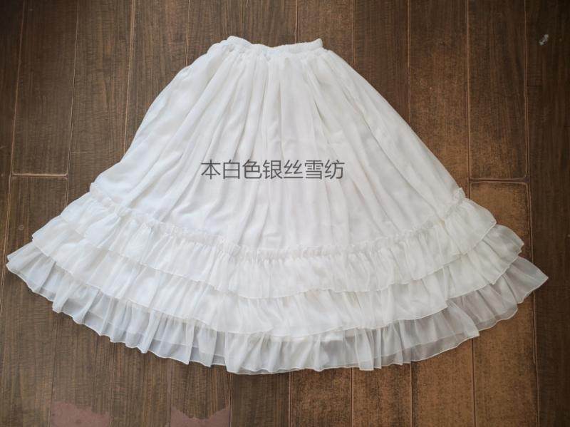 (lengthened dress) lolita lining skirt extension skirt bottom skirt Skirt Brace Lace Lace lotus leaf side snow spinning