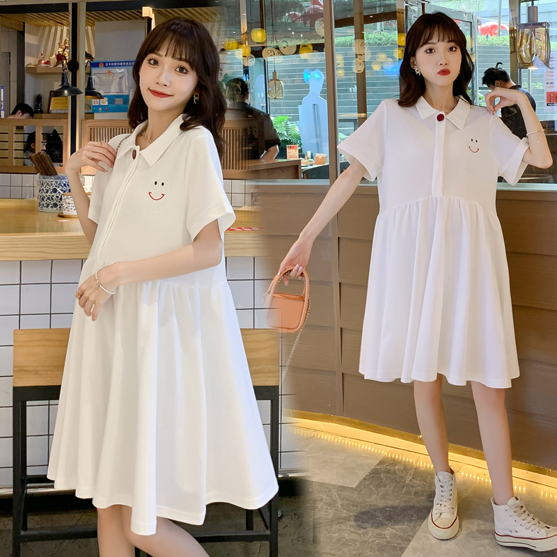 2024夏季孕妇装连衣裙：超大码300中长款宽松遮肚雪纺百褶裙子，200斤妈妈也能美美哒👗✨