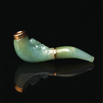 Jade jade carved long cigarette mouth Carved Pixiu cigarette rich atmosphere ice waxy kind of mens gift with certificate