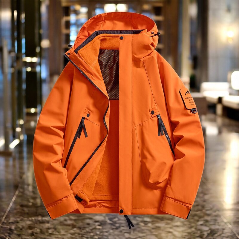 Outdoor Jacket for Men and Women, Detachable Fleece Liner, Three-In-One Windproof and Waterproof Jacket, Winter Mountaineering Jacket
