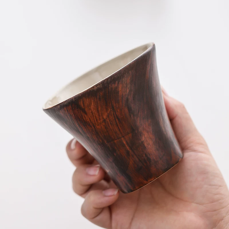 Холодная глиняная ручной работы чашка для кофе из каменной керамики в стиле Wabi-sabi, водная чашка, высокий керамическийCup латте чашка Afternoon tea