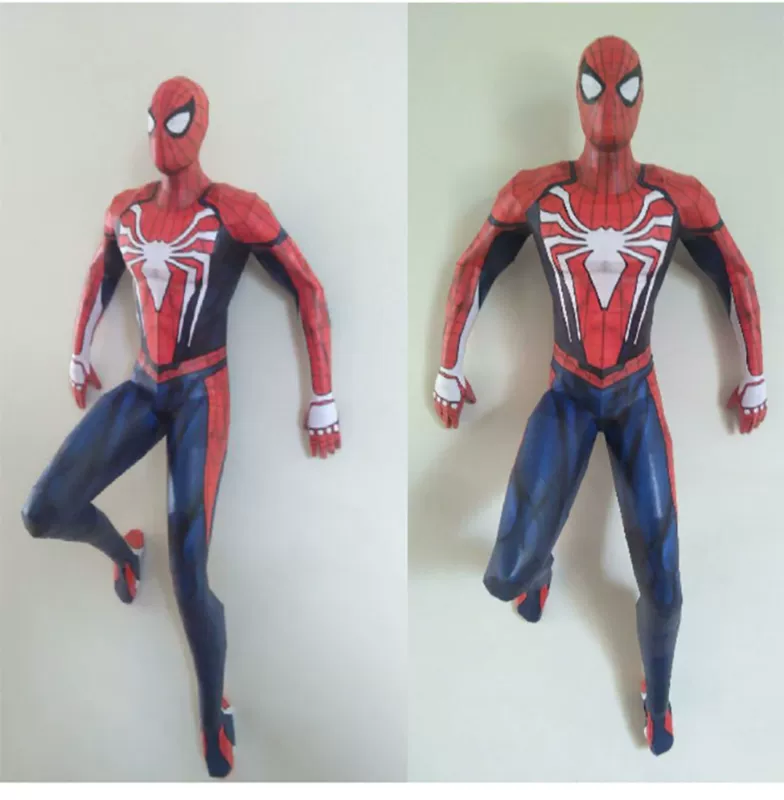 Xa xa mô hình giấy Iron Spiderman mô hình giấy handmade DIY sản xuất đồ chơi trang trí máy tính để bàn cho bé trai - Mô hình giấy