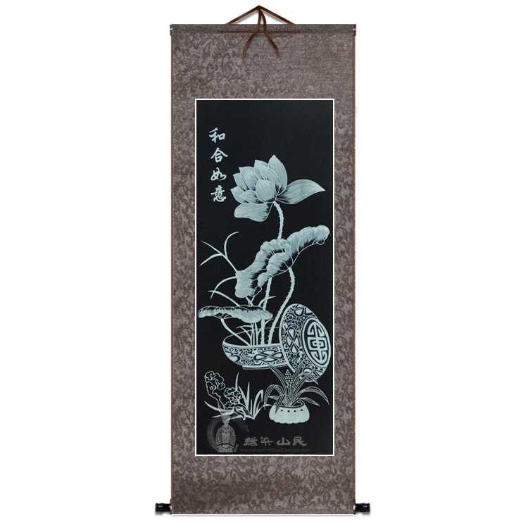 Guizhou Special Production Wax dyed reel painting decorative painting features Blue and white and agreeable 50*140cm