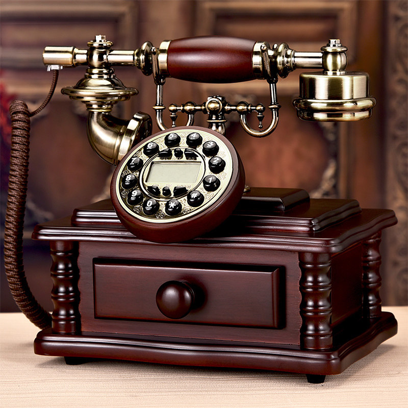 Wireless solid wood antique telephone retro card Chinese telephone hotel call antique home office landline