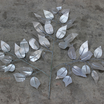 Simulation leaves silver banyan tree leaves fake leaves silver banyan leaves silver leaf leaves artificial leaves tree branches decorative trees