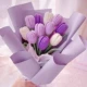 [Белый+фиолетовый+светло -фиолетовый] Сан -цветный тюльпан (с упаковкой) Материал Сумка