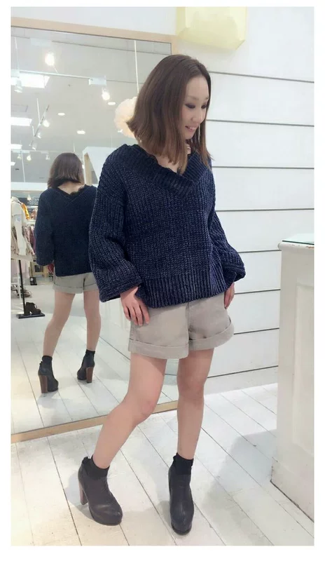 N1ce 17 xuân mới thời trang retro! Corduroy cắt chéo khâu eo đàn hồi quần legging rộng