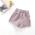 N1ce 17 xuân mới thời trang retro! Corduroy cắt chéo khâu eo đàn hồi quần legging rộng Quần short