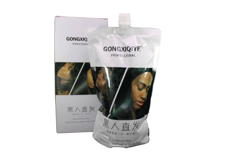 Three-in-one intelligent chronograph bronzing single branch straight hair paste hot hair-free and styled 1000ml hair salon special