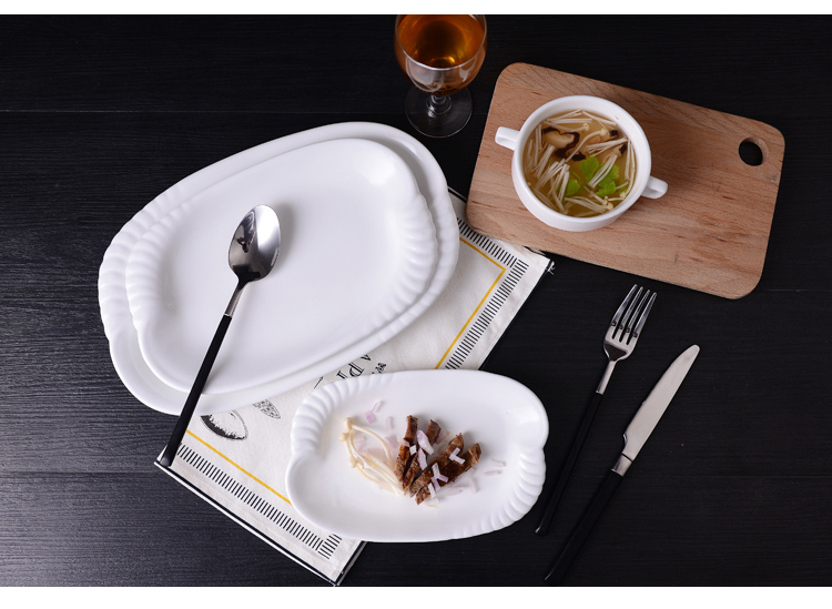 Tấm hình chữ nhật sáng tạo bộ đồ ăn bằng gốm hấp cá xào sushi cánh gà nướng sashimi tấm thức ăn phương Tây tô ăn cơm