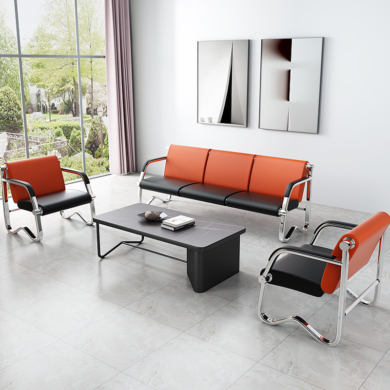 Modern minimalist office office sofa coffee table combination business reception hallway waiting area hall bench