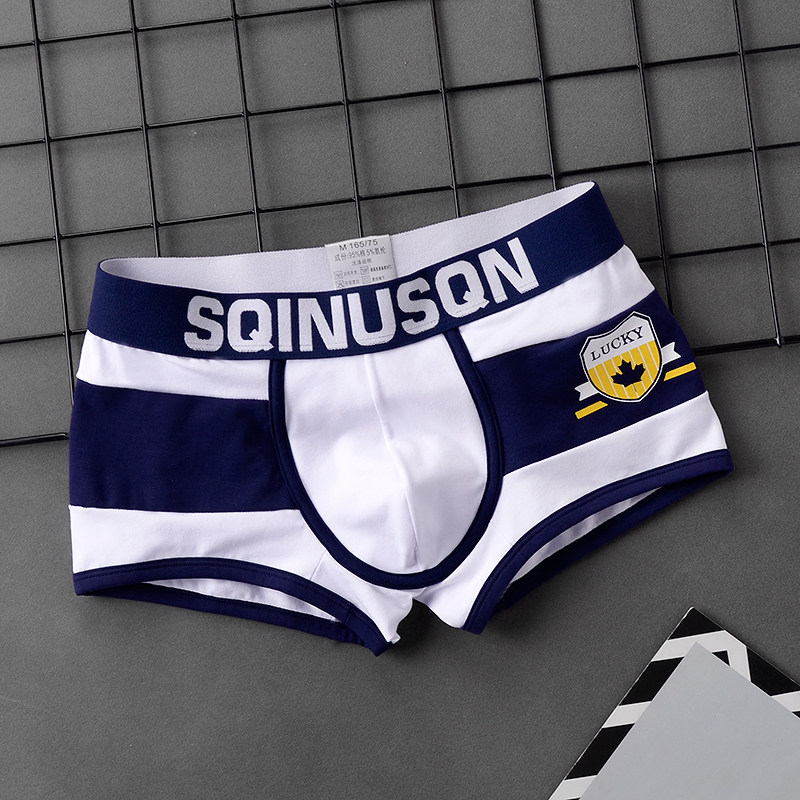 (1 dress) men's underwear men's flat corner pants pure cotton personality wave youth four-corner pants underpants ventilation boy pants head