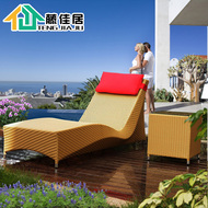 Tengjiaju ngoài trời kết hợp giường giải trí trong nhà và ngoài trời ban công bãi biển hồ bơi patio đồ nội thất kết hợp ngồi có thể ngả