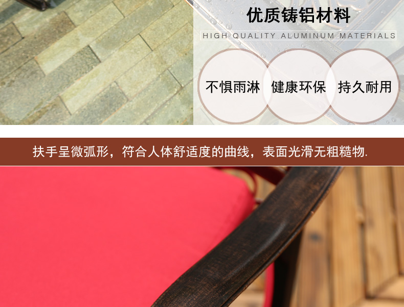 Ban công ngoài trời Đúc nhôm đúc Bàn ghế kết hợp Biệt thự Garden Garden Bàn BBQ BBQ Giải trí Nội thất nhôm - Bàn ghế ngoài trời / sân bàn ghế ngoài trời nhập khẩu