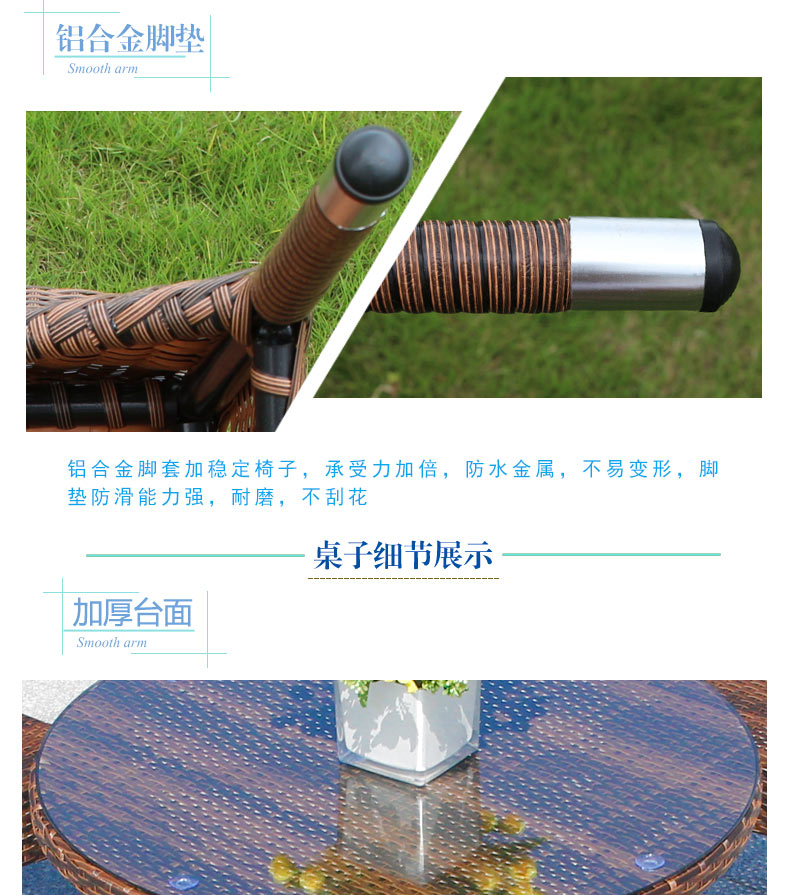Ghế mây đan bằng mây Bộ năm mảnh Bộ bàn mây mây và ghế ngoài trời Vườn ban công Nội thất sân vườn - Bàn ghế ngoài trời / sân ghế ban công ngoài trời