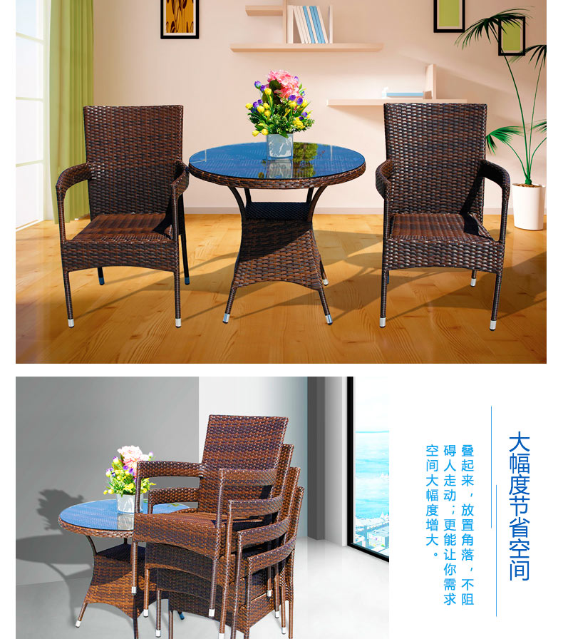 Ghế mây đan bằng mây Bộ năm mảnh Bộ bàn mây mây và ghế ngoài trời Vườn ban công Nội thất sân vườn - Bàn ghế ngoài trời / sân ghế ban công ngoài trời